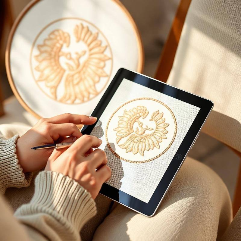 Customizing a needlepoint design on a tablet