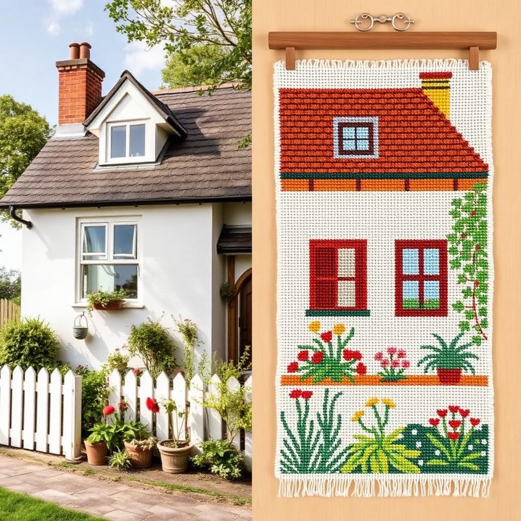 Photograph transformed into a stitchable needlepoint canvas
